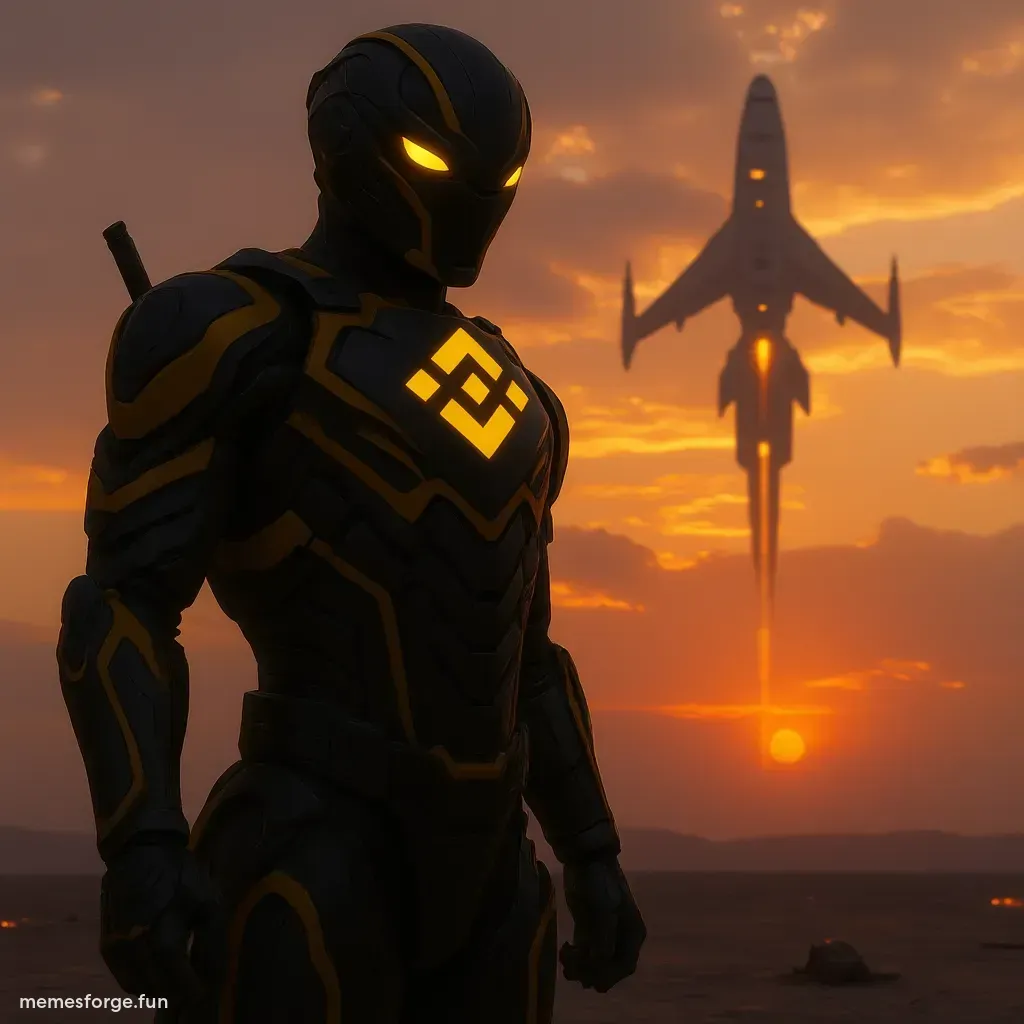 Ships flying down on to an alien planet, as Captain BNB looks in the distance