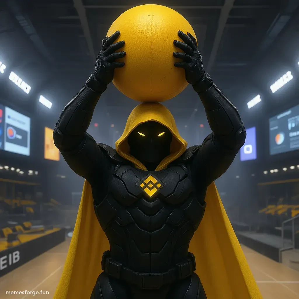 Captain BnB carrying the golden ball with two hands