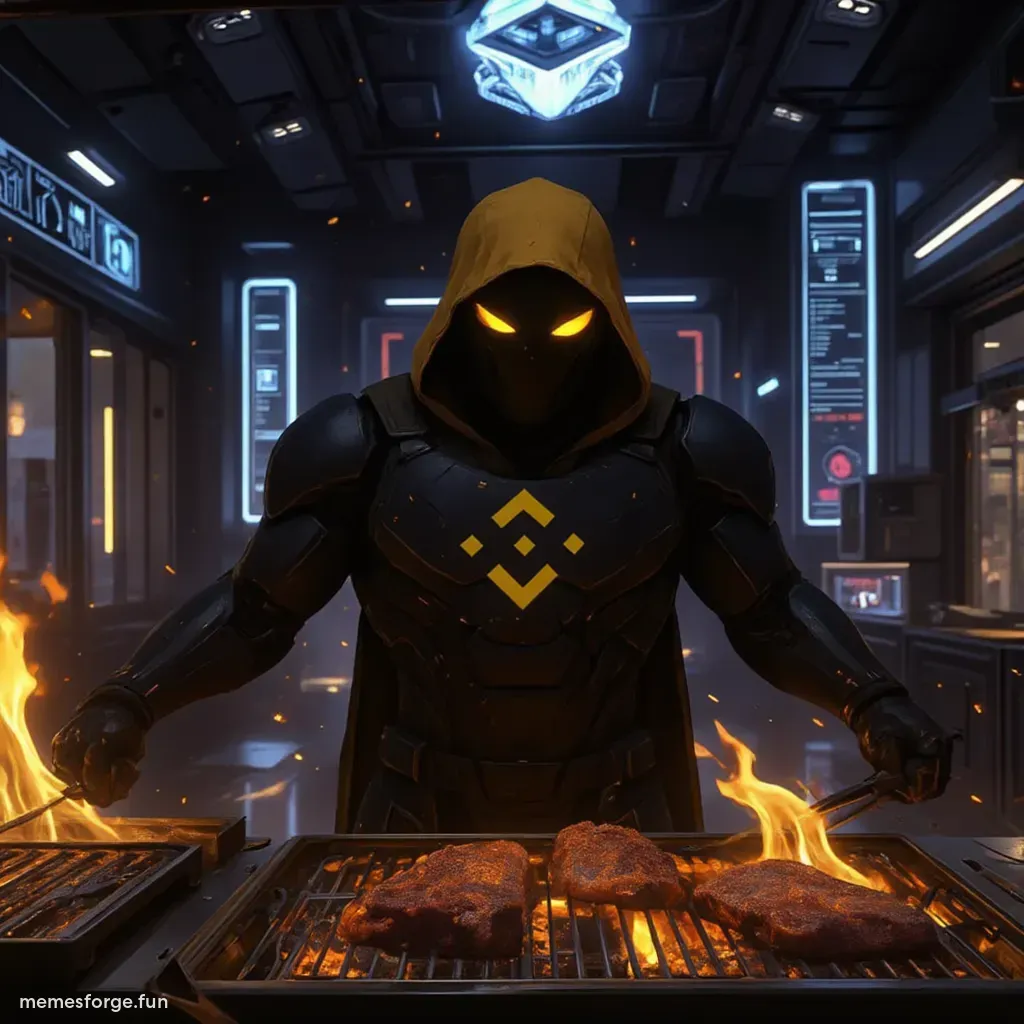 Captainbnb inside a food van cooking some steaks on a grill
