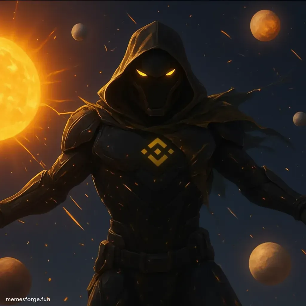 captain flying through the galaxy passing planets from our solar system in the background with flames coming out of him
