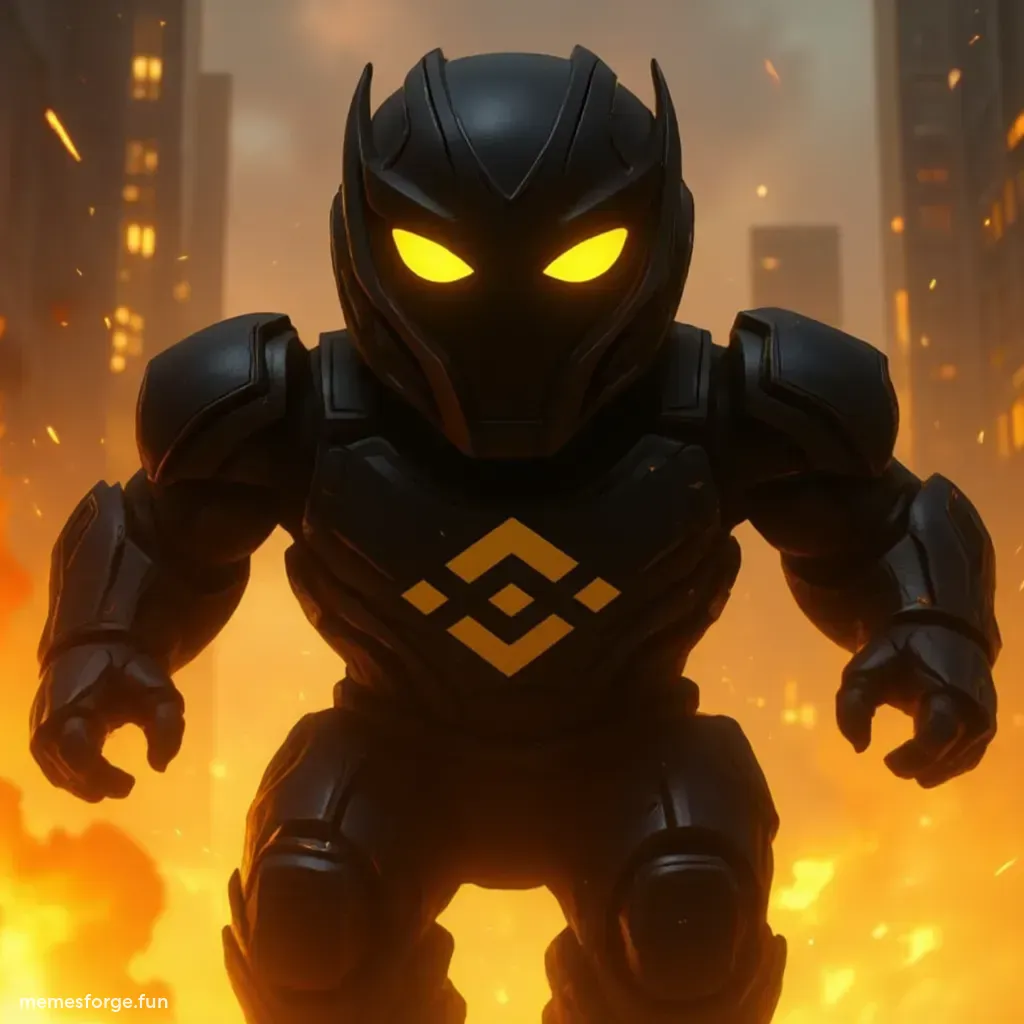 CaptainBNB in Roblox style with big excited eyes and surrounding fire flames