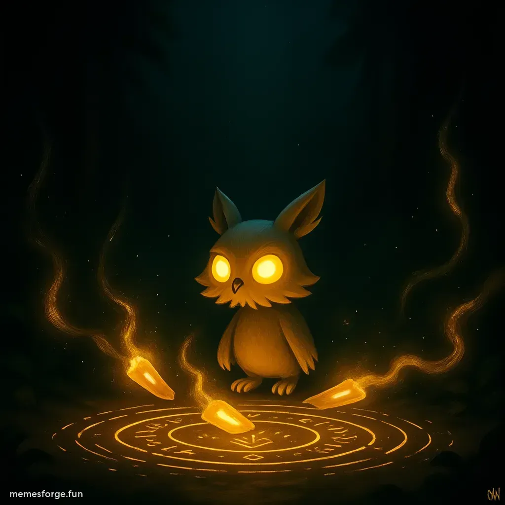 A wizard with $FAIR text and magical sparks
