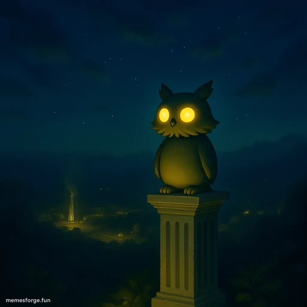 fair perched on a pillar