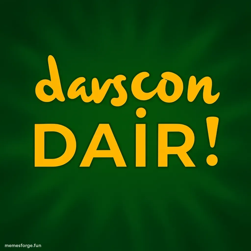 Dancing FAIR text in yellow on dark green swirling background