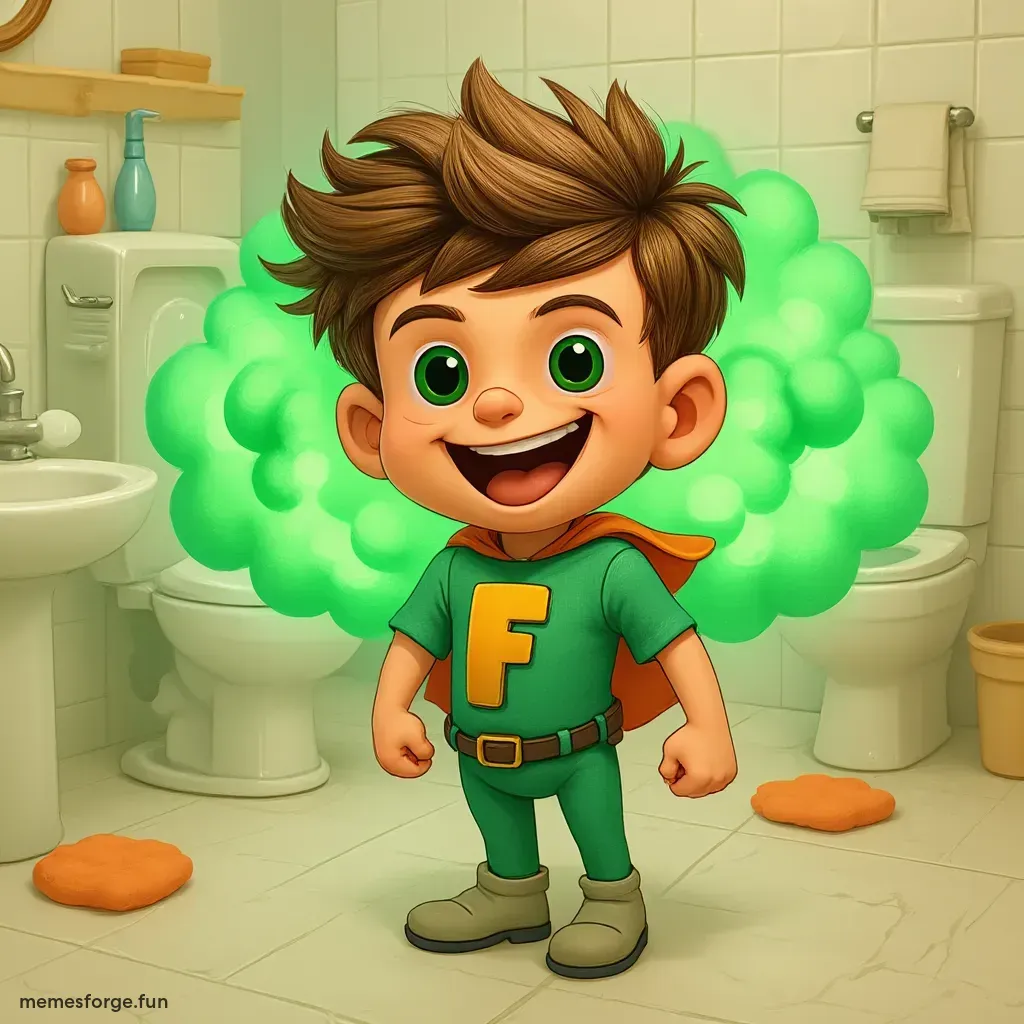 Fartboy inhaling his own fat green farts