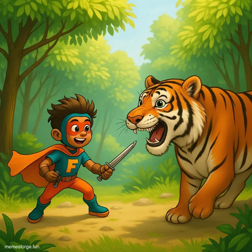 fighting a tiger