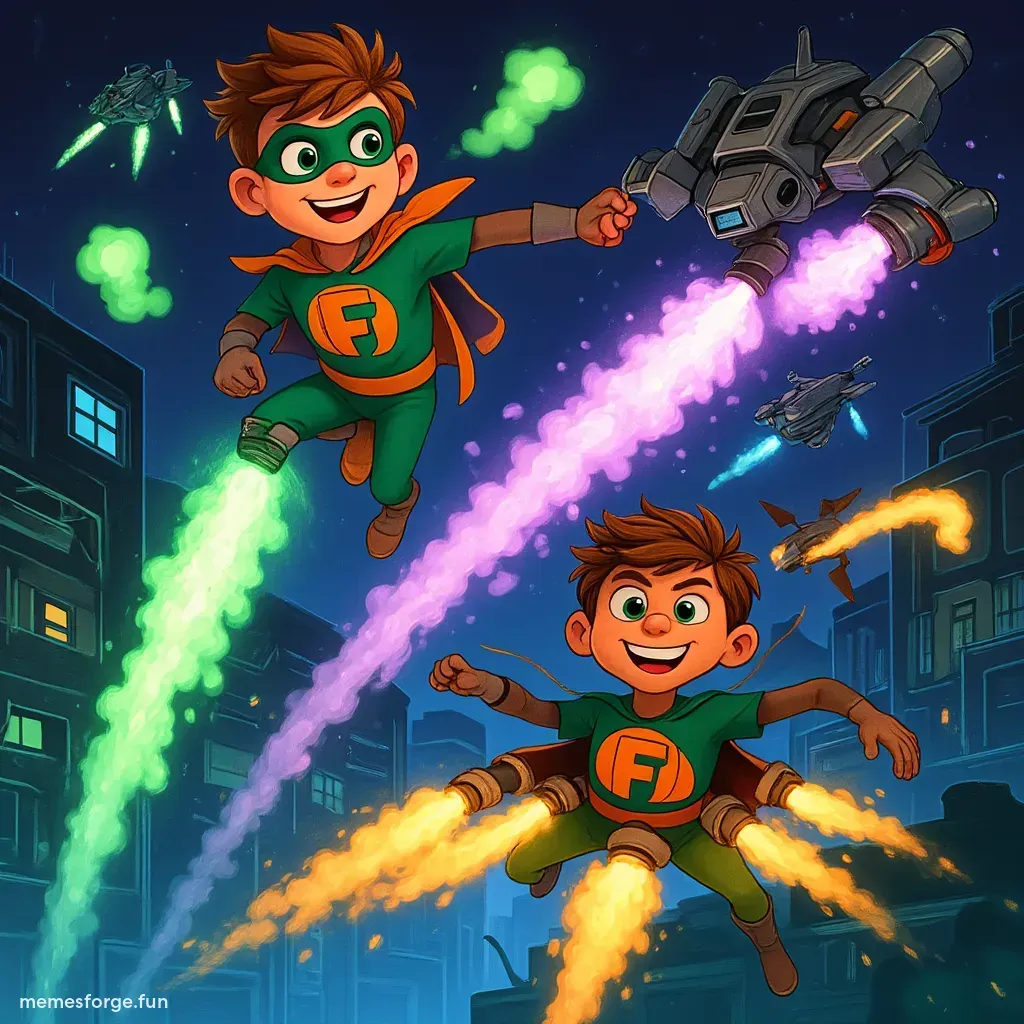 One powered by green farts, the other by glowing tech rockets.