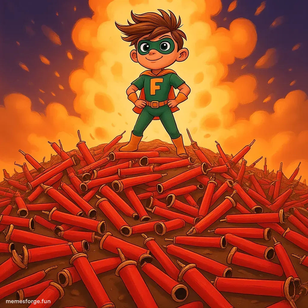 Image Idea:
Fartboy stands triumphantly atop a pile of broken red candlesticks (symbolizing a crypto market crash). Behind him, a massive gas explosion lights up the sky — the aftermath of his "power move."

Top text:
"When the market crashes and everyone runs..."

Bottom text:
"Fartboy lets the winds of victory blow!"