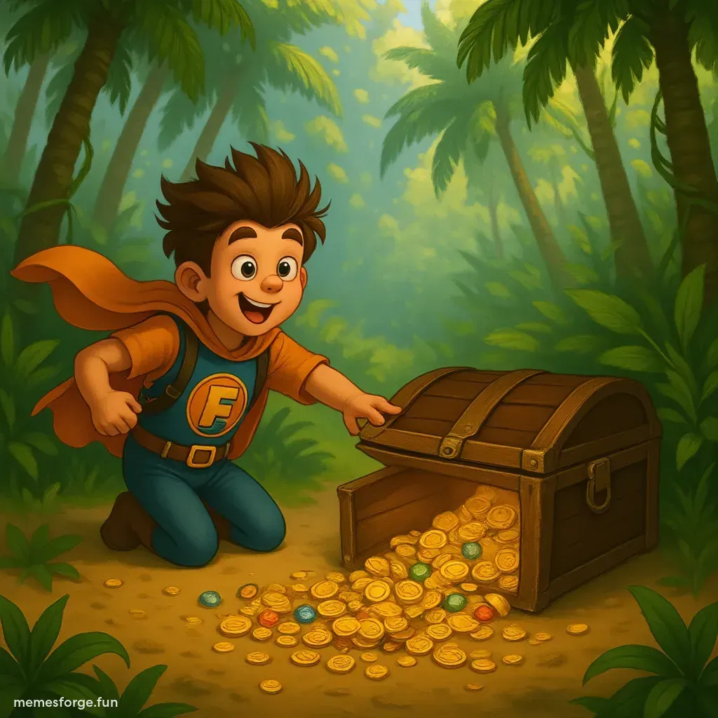 Fartboy discovering a lost treasure