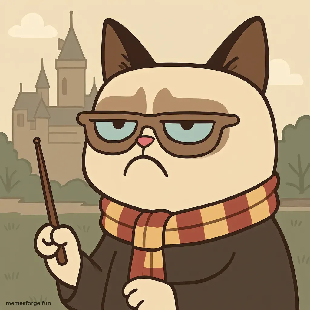 Grumpy cat as harry potter