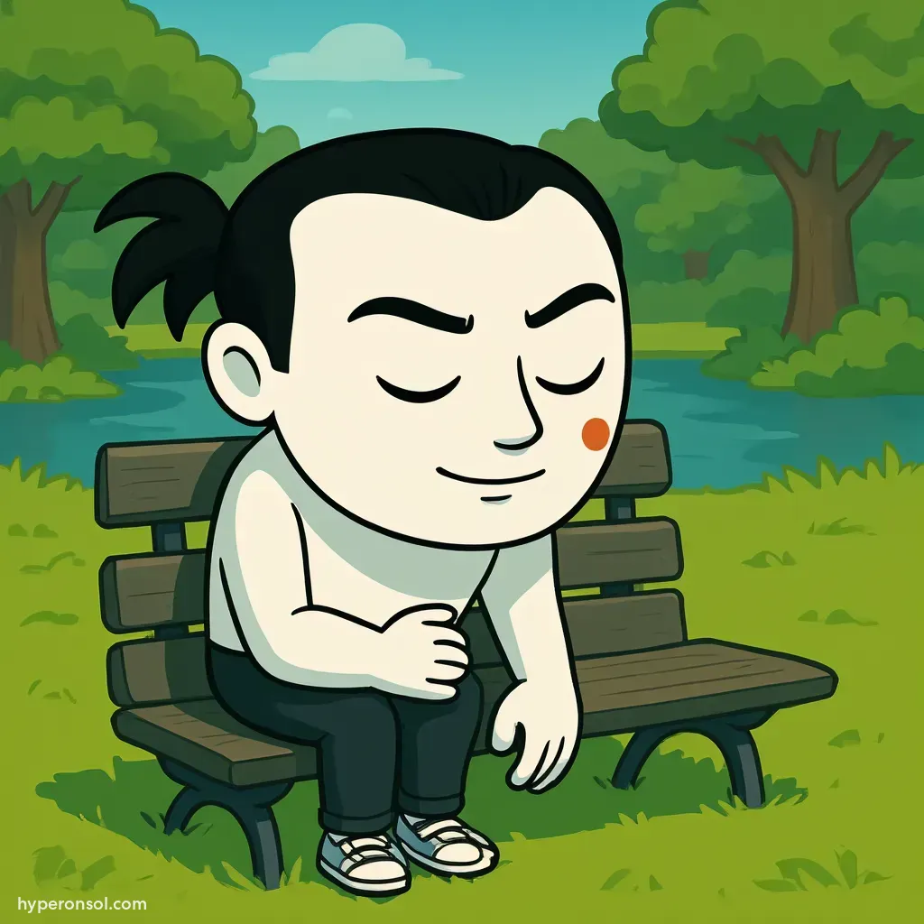 Relaxing in a park