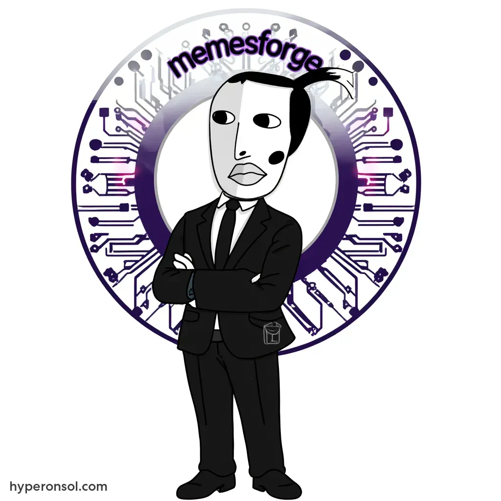 Superior project dominaring blockchain, text "memesforge"