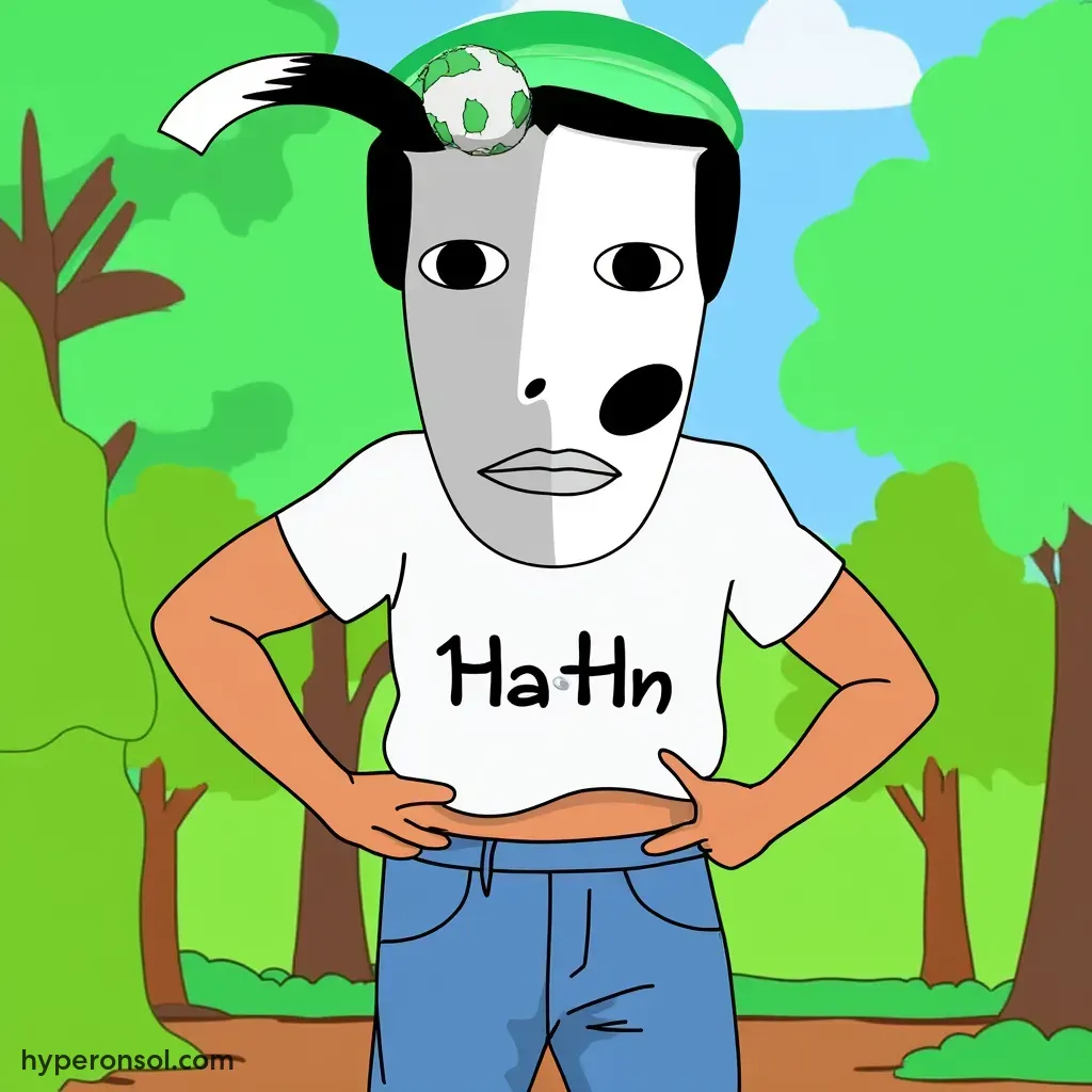 woman with big boobs and “HaHn” on her t-shirt