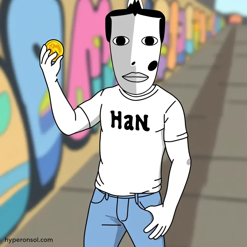 a gift to of 10 SOL to a person with written "HaN" on HER teeshirt