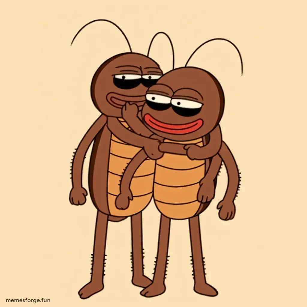 "ขอภาพแมลงสาบสองตัวในท่าทางคล้ายจะเริ่มมีความรักกัน หรืออยู่ในช่วงสานสัมพันธ์แบบสัตว์โลกน่ารัก"