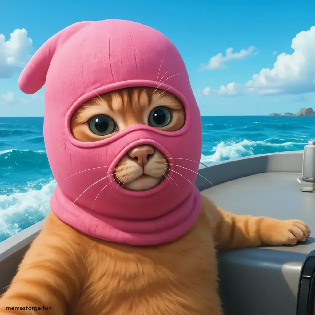 In a pink bikini on a speed boat