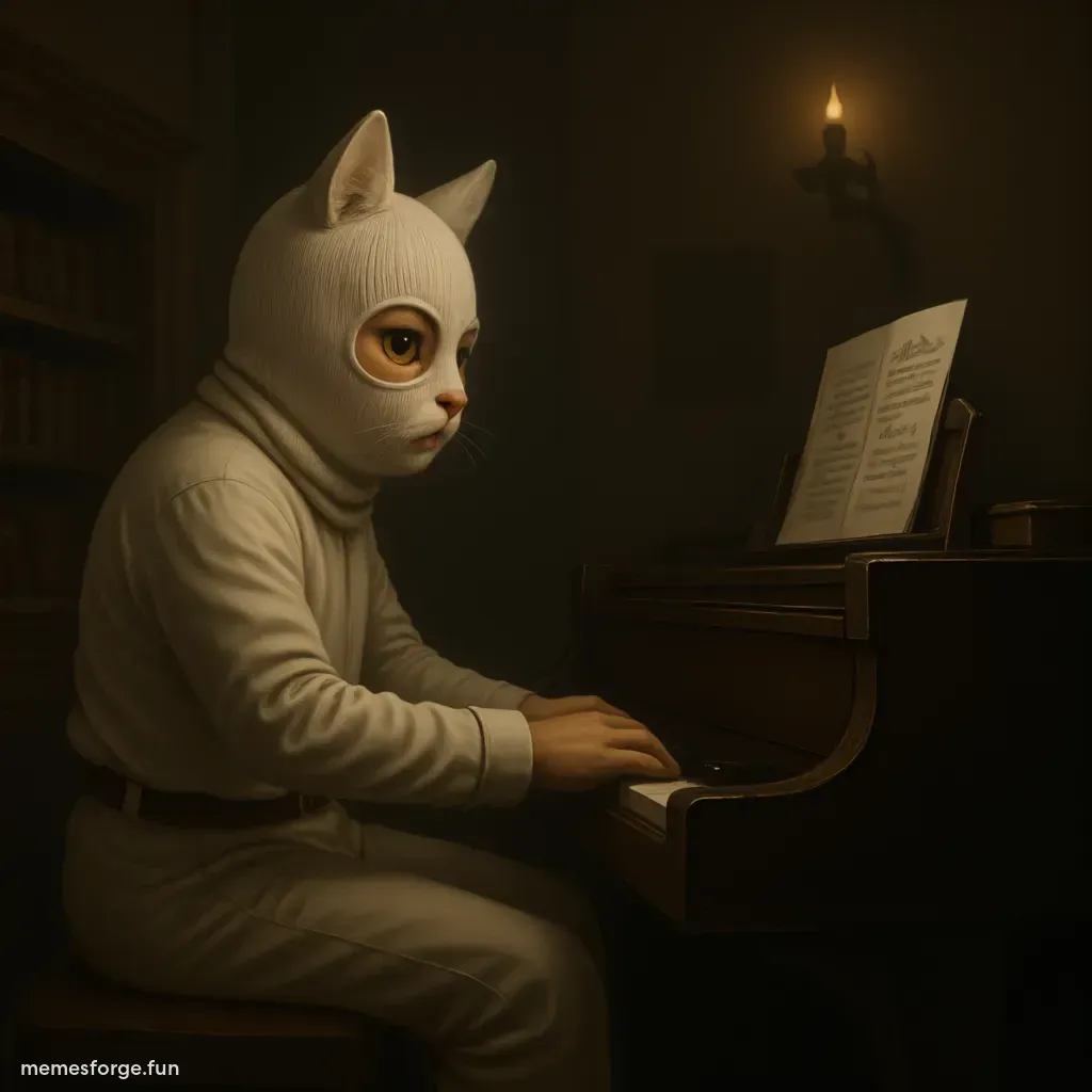 Mask with piano
