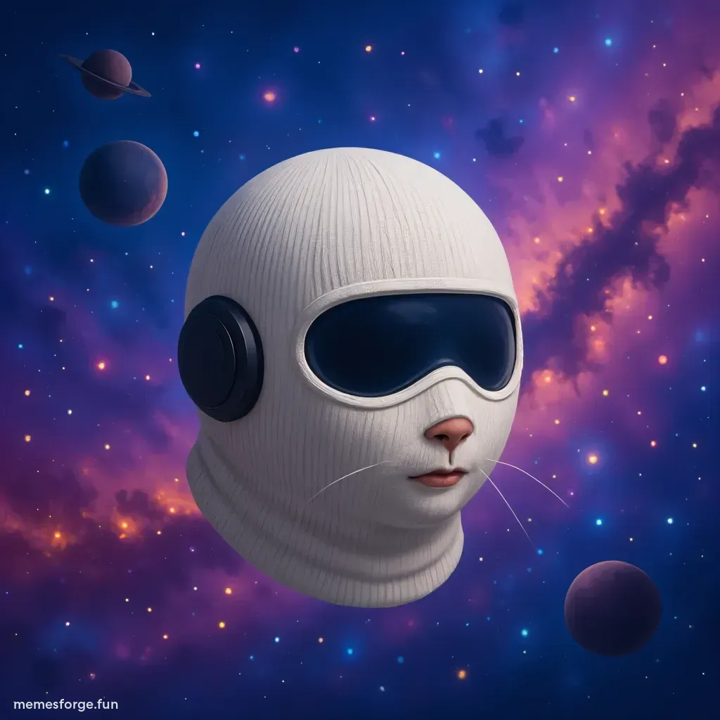cat in space with a sign that reads
"no kings"