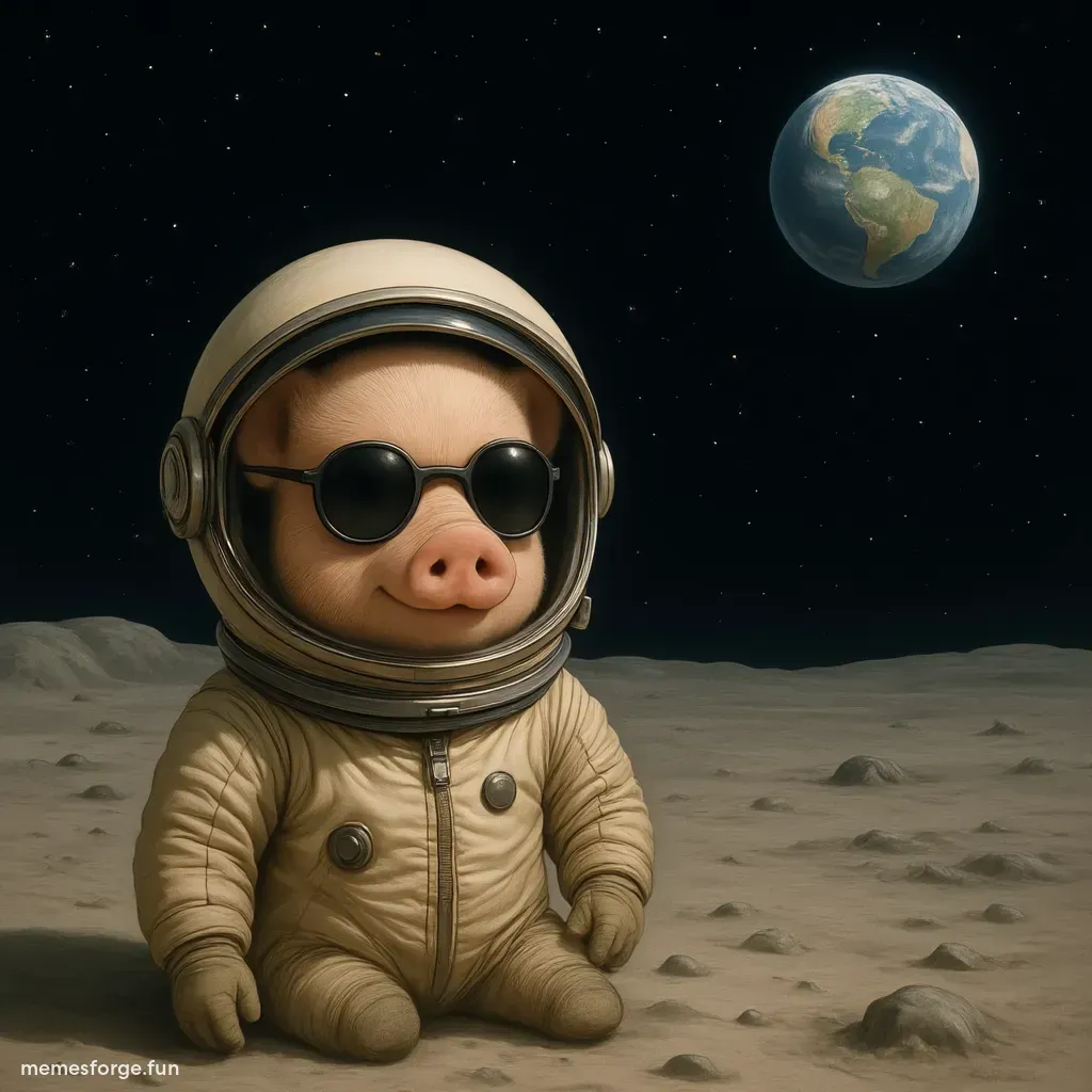 James Wynn sunbathing on the moon, $Moonpig meme