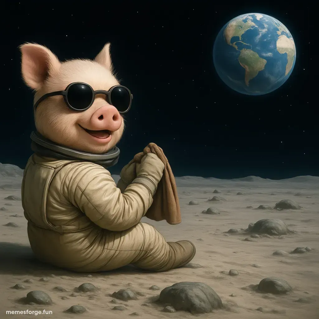 James Wynn sunbathing on the moon, beach chair, sunglasses, $Moonpig towel