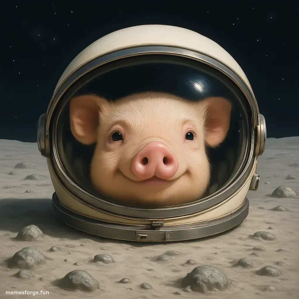 James Wynn sunbathing on the moon, lunar surface, craters, pig astronaut helmet nearby, relaxed pose