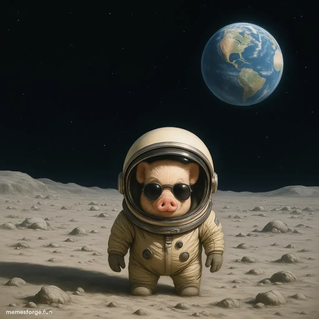 James Wynn sunbathing on the moon, $Moonpig meme