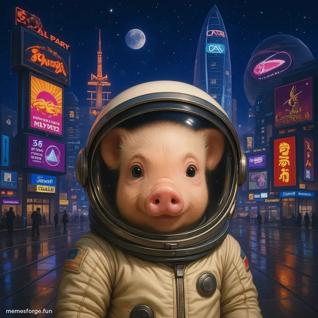 Surprised cartoon pig with "Titcoin Swap?!" text