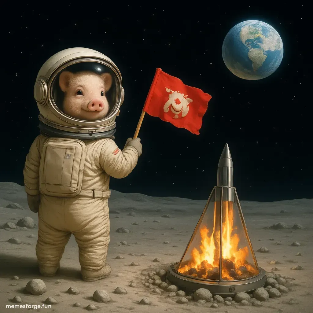 James Wynn sunbathing on the moon, Moonpig flag