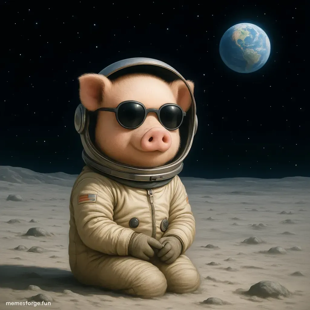 Moonpig character sunbathing on the moon, Titcoin logos